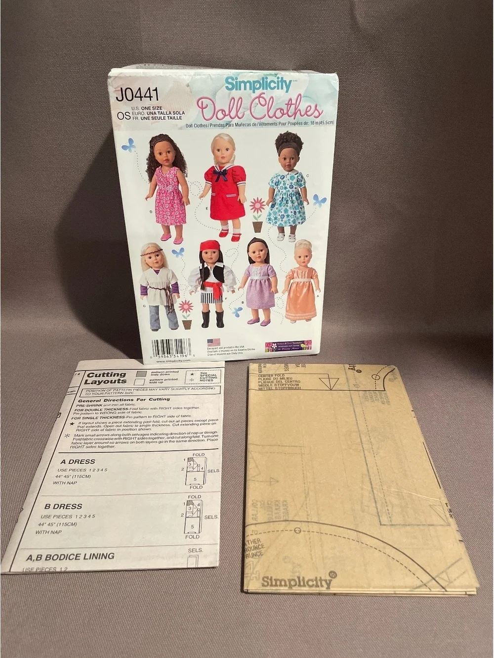 Simplicity J0441 18 In Doll Clothes Sewing Pattern American Girl 44 Pieces Uncut